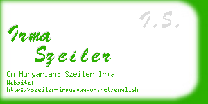 irma szeiler business card